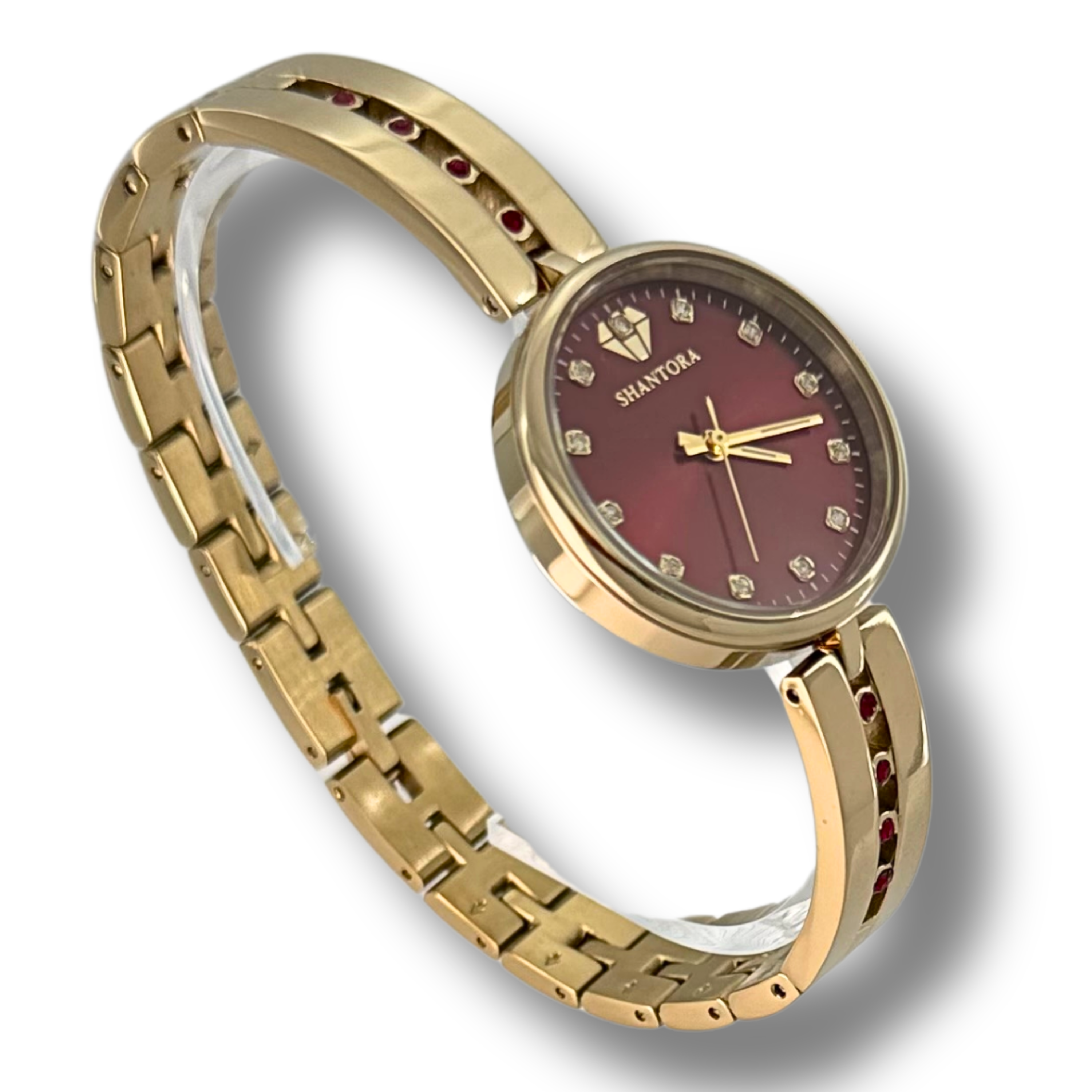 Shantora Crimson Echo | Red Stone & Gold Band