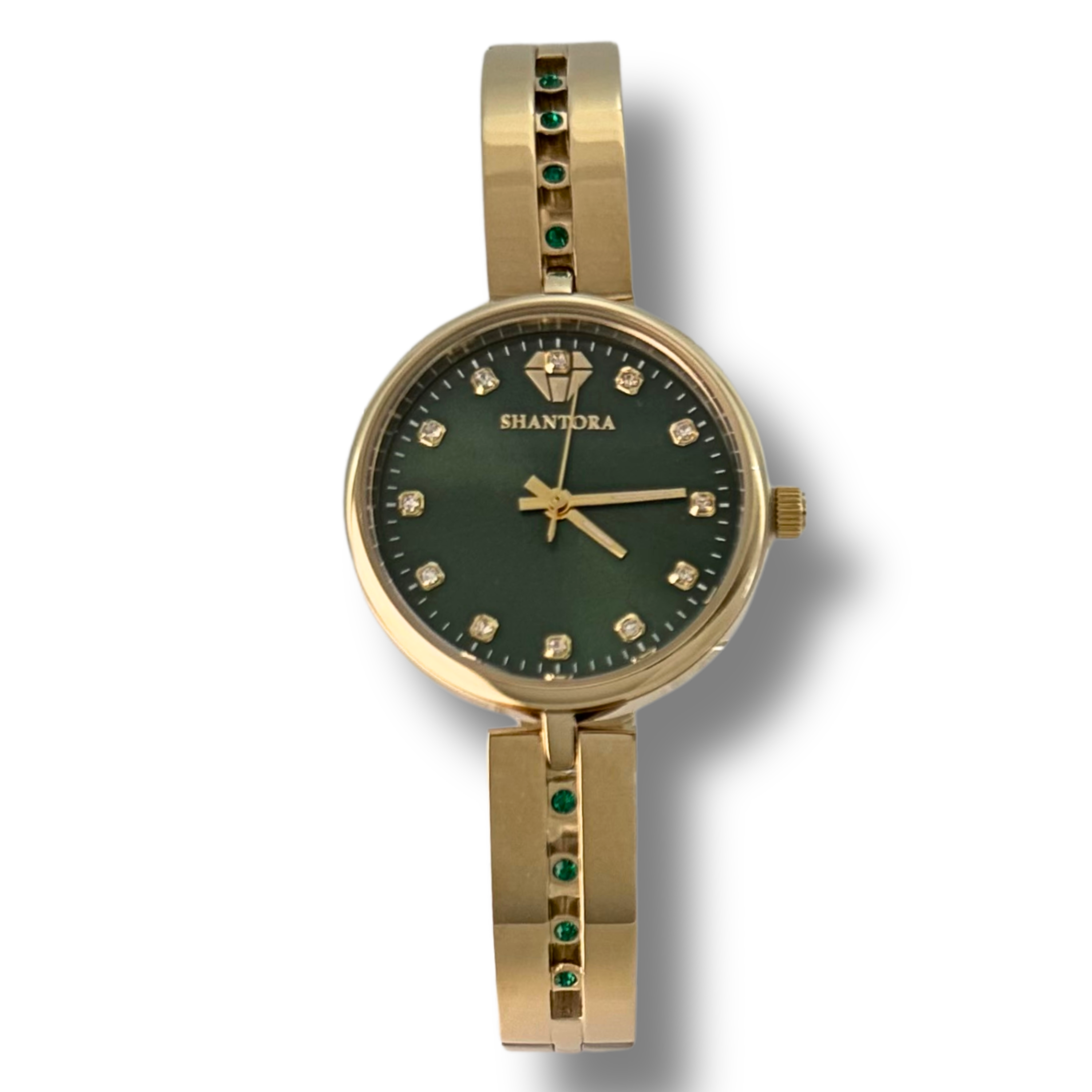 Shantora Forest Veil | Green Stone & Gold Band