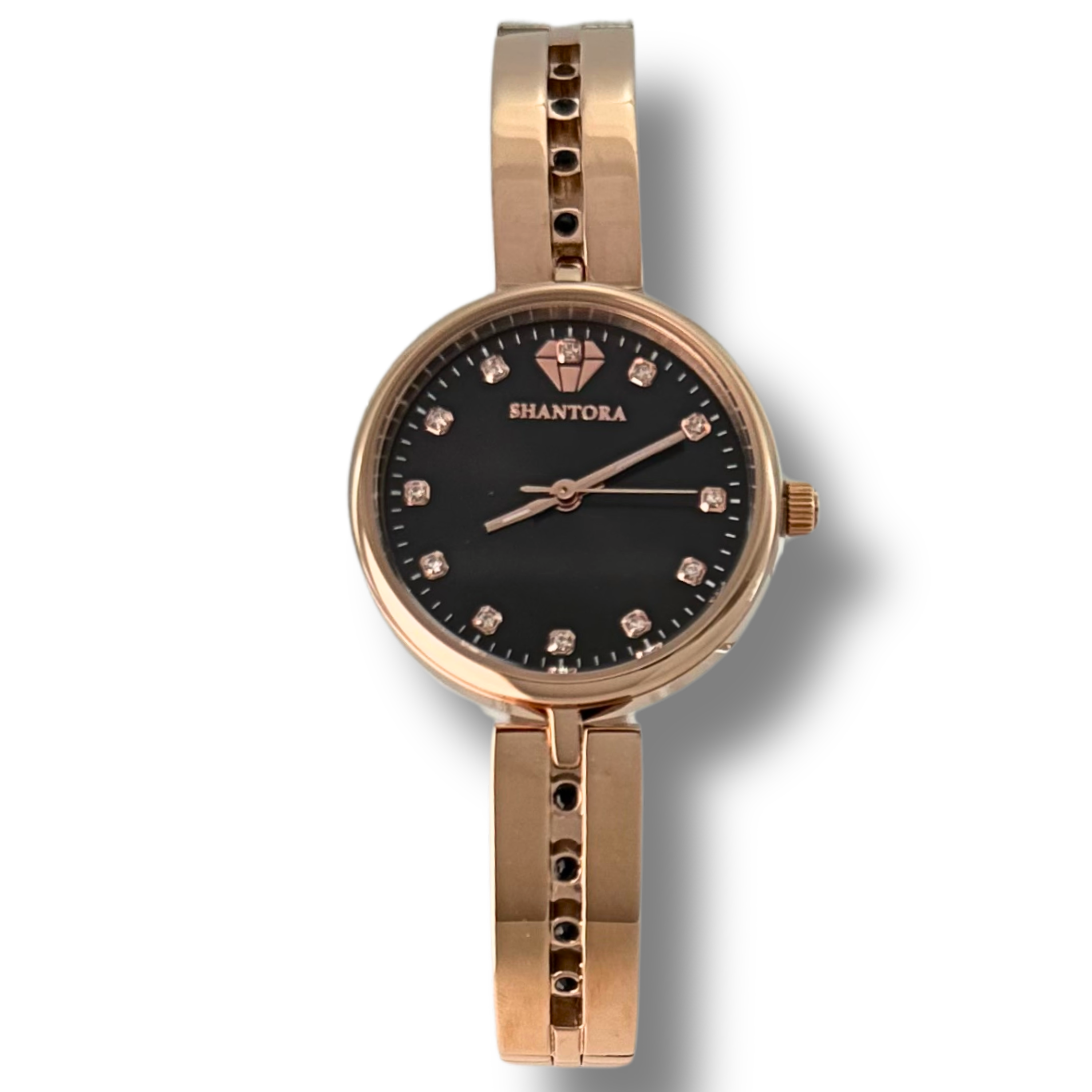 Shantora Obsidian Halo | Black Stone & Rose Gold Band