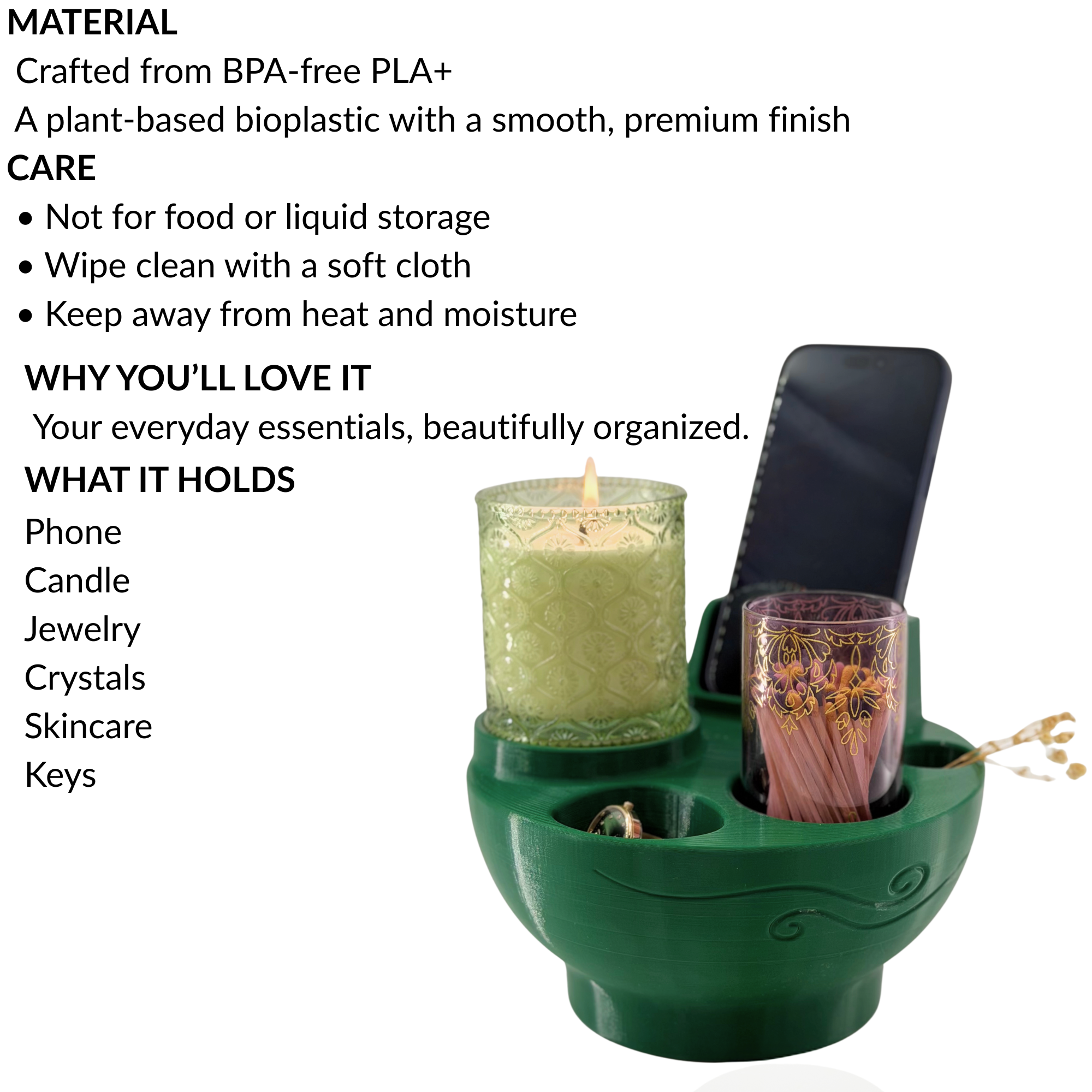 Ritual Bowl Organizer with Phone Holder (8")