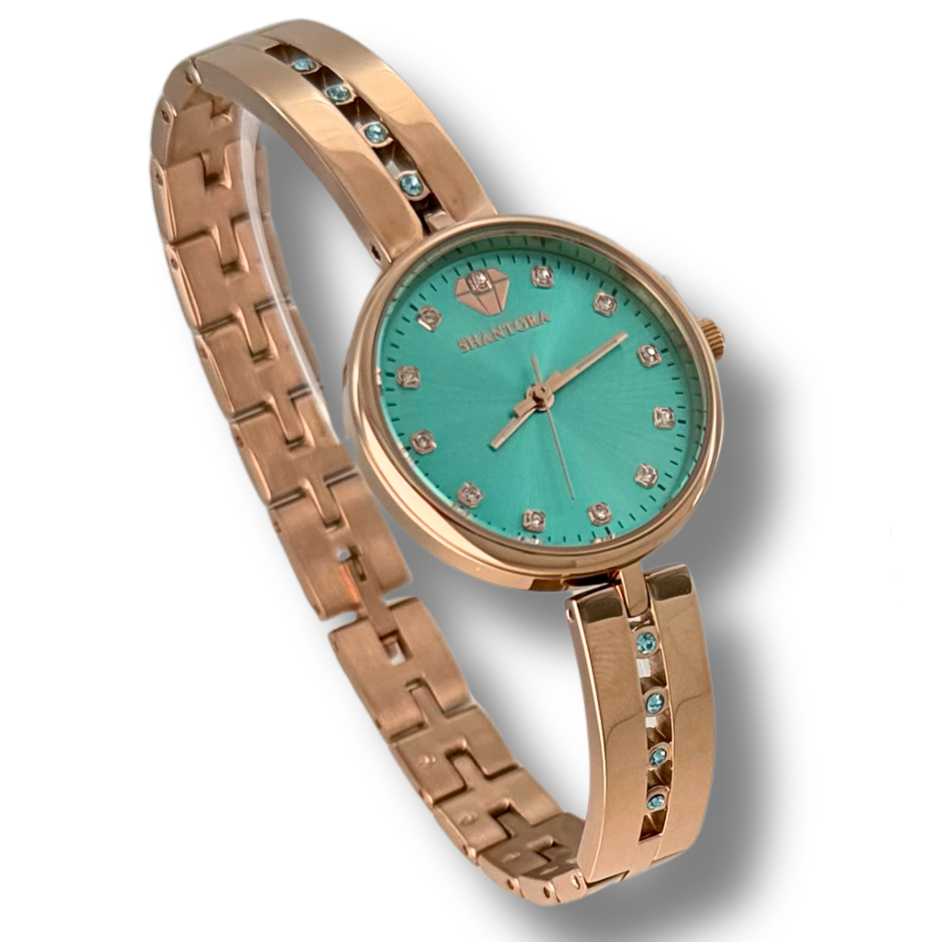 Shantora Teal Whisper | Teal Stone & Rose Gold Band