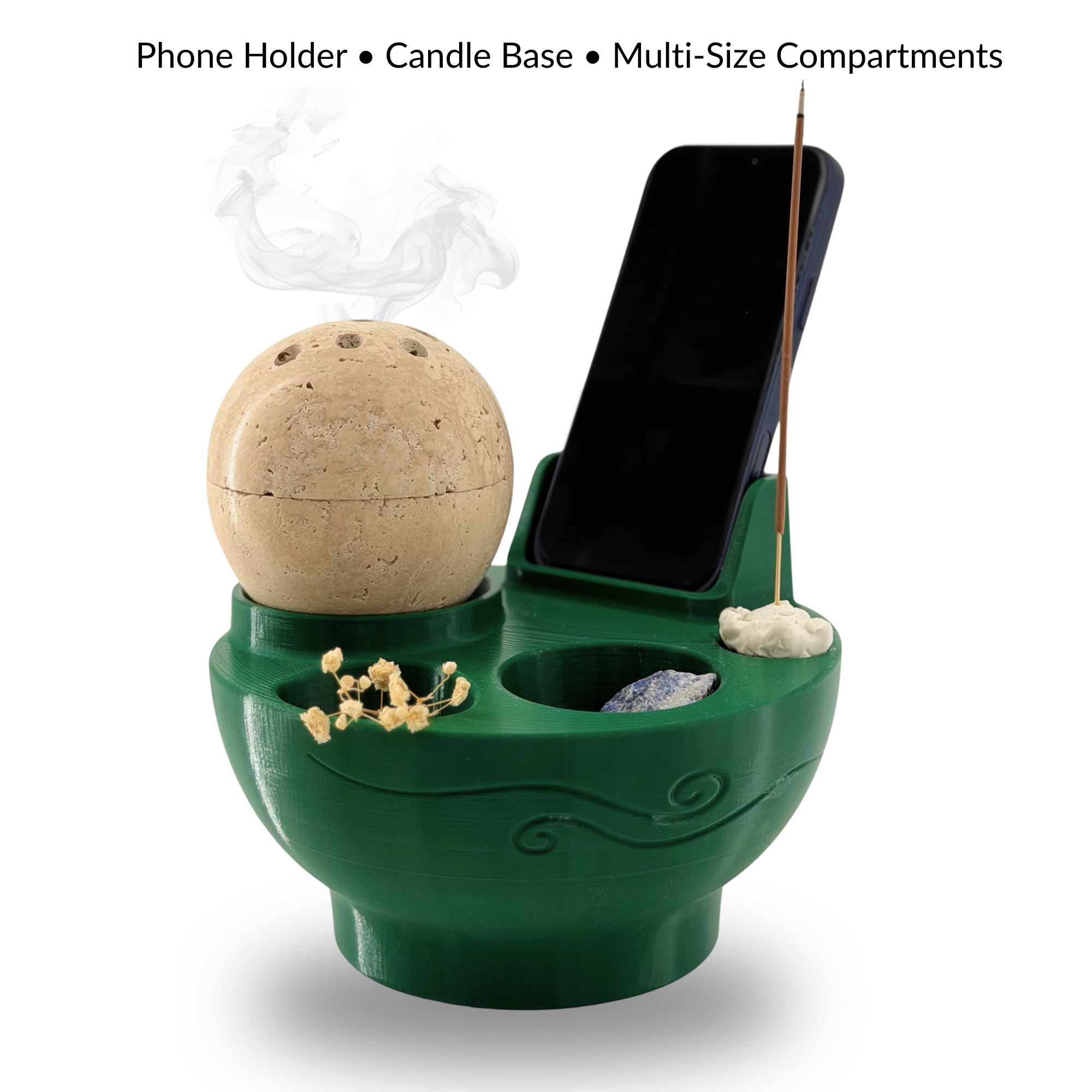 Ritual Bowl Organizer with Phone Holder (8")
