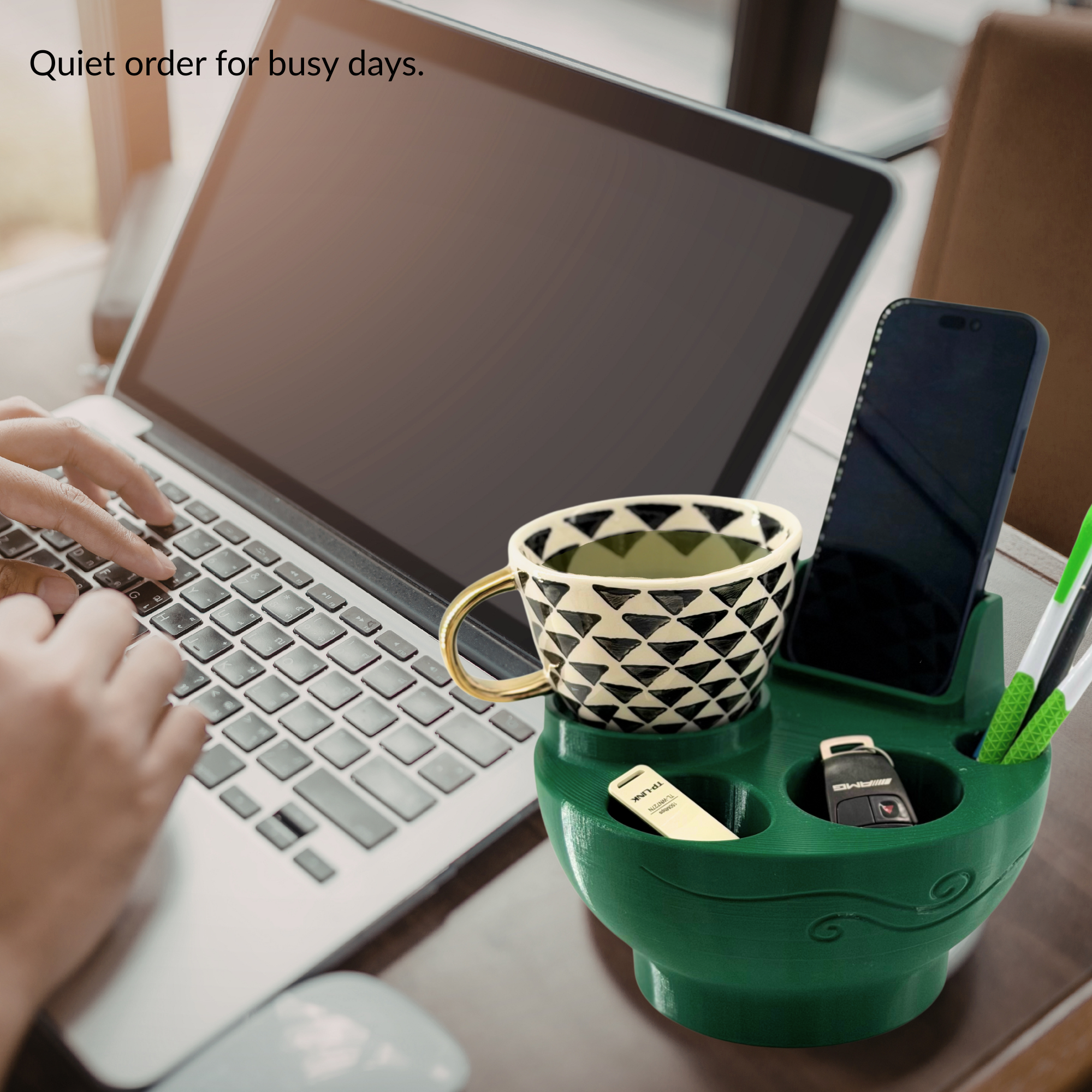 Ritual Bowl Organizer with Phone Holder (8")