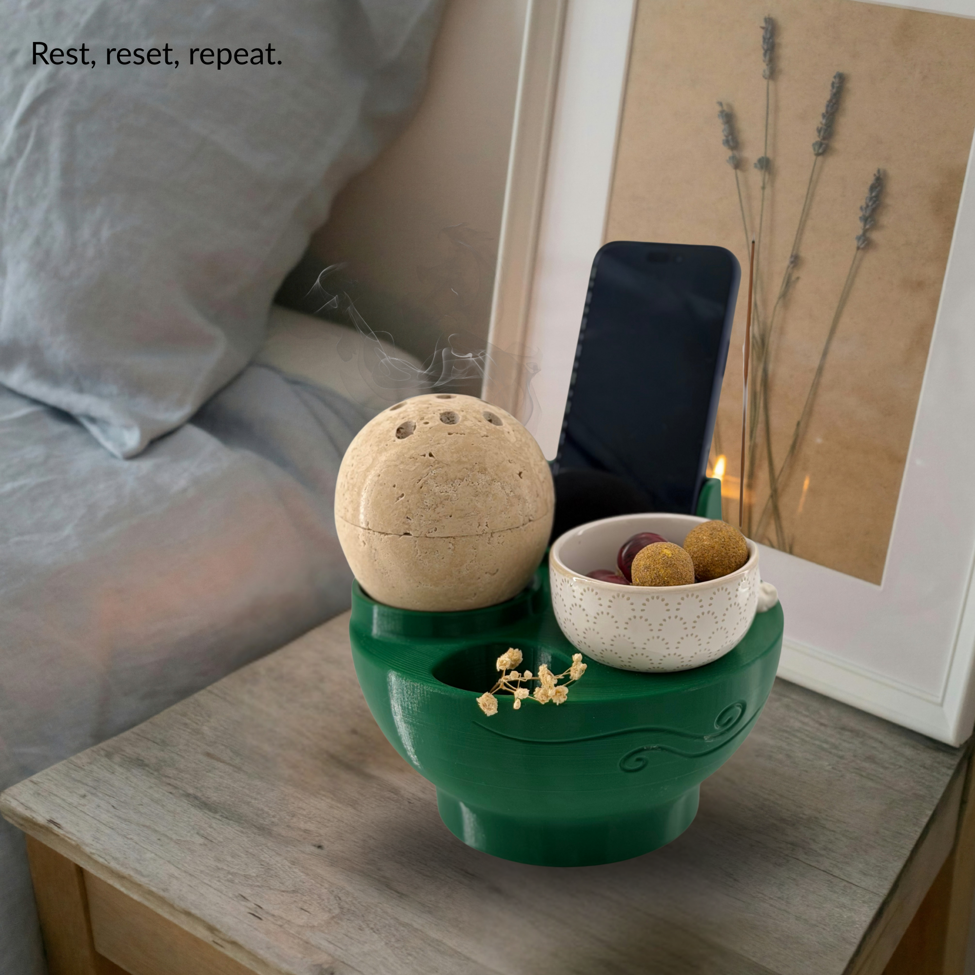 Ritual Bowl Organizer with Phone Holder (8")