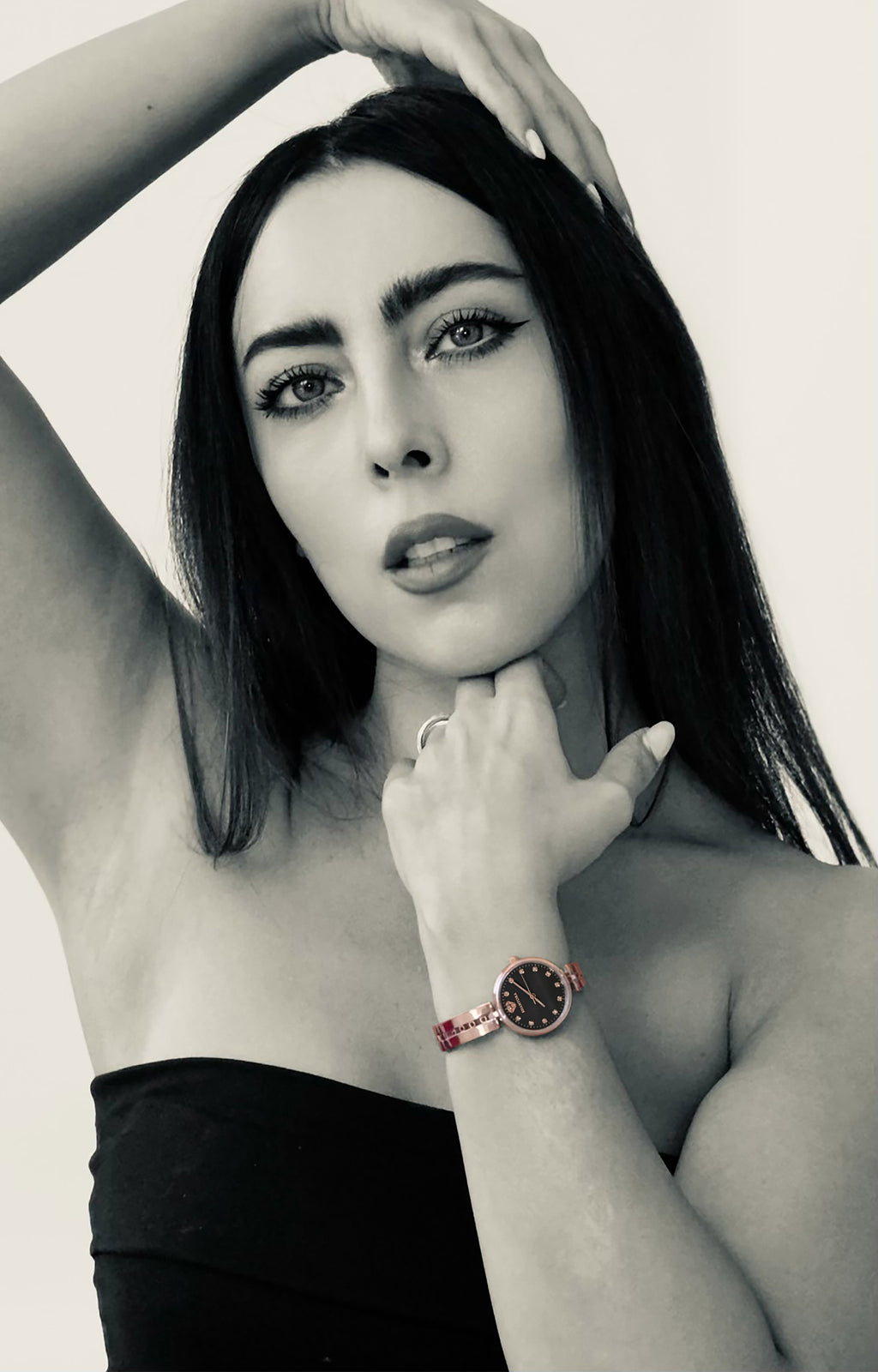 Shantora Obsidian Halo | Black Stone & Rose Gold Band