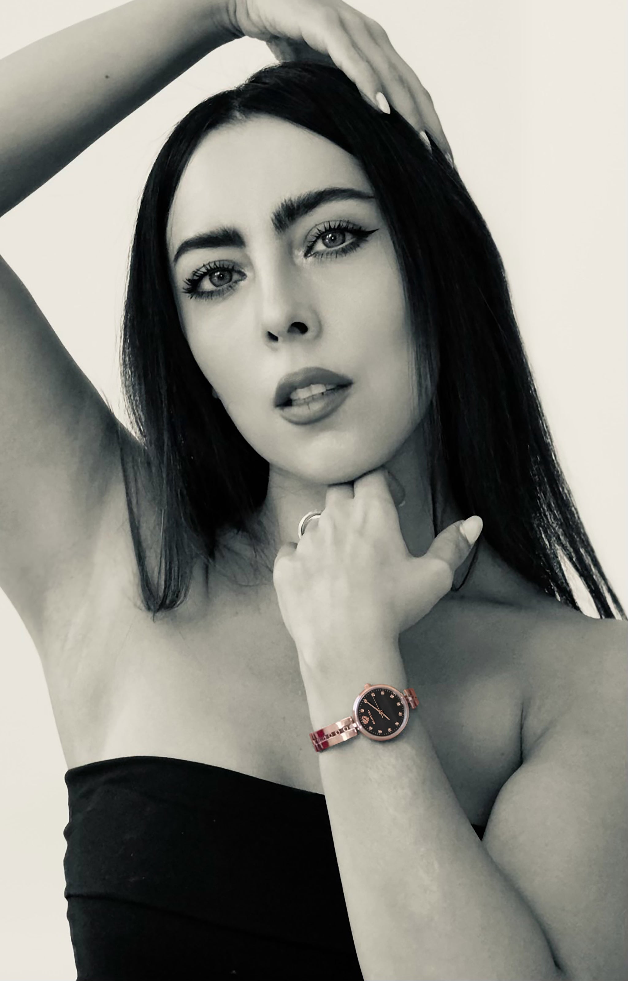 Shantora Obsidian Halo | Black Stone & Rose Gold Band