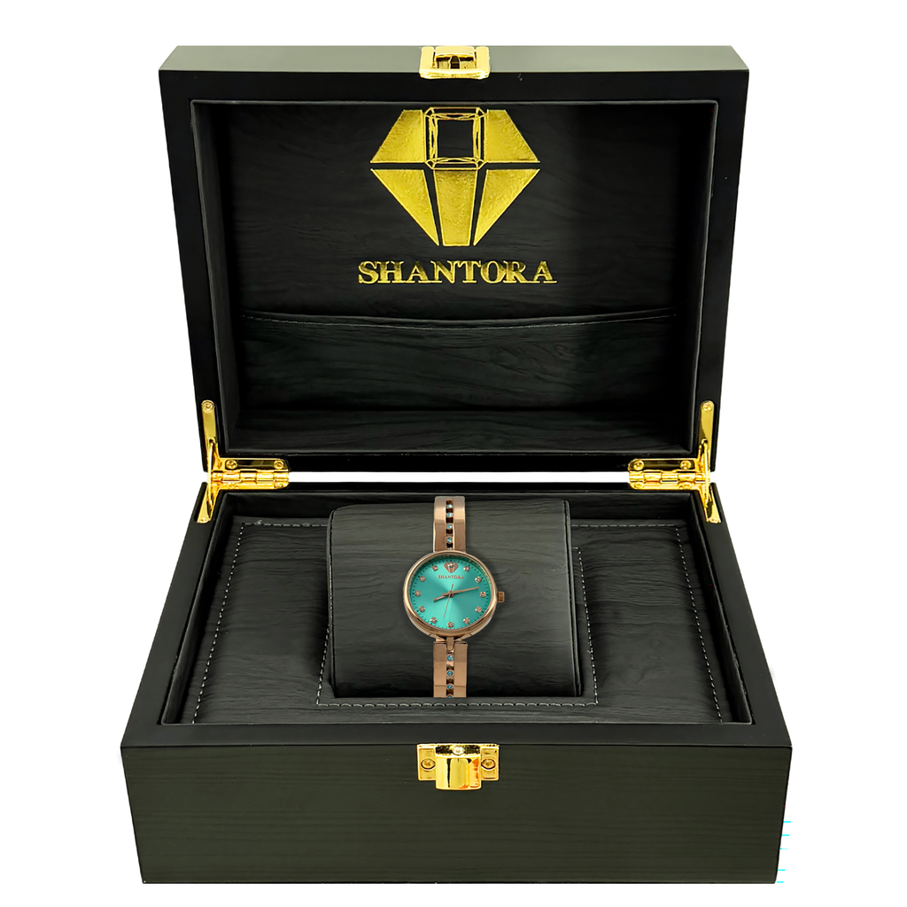 Shantora Teal Whisper | Teal Stone & Rose Gold Band