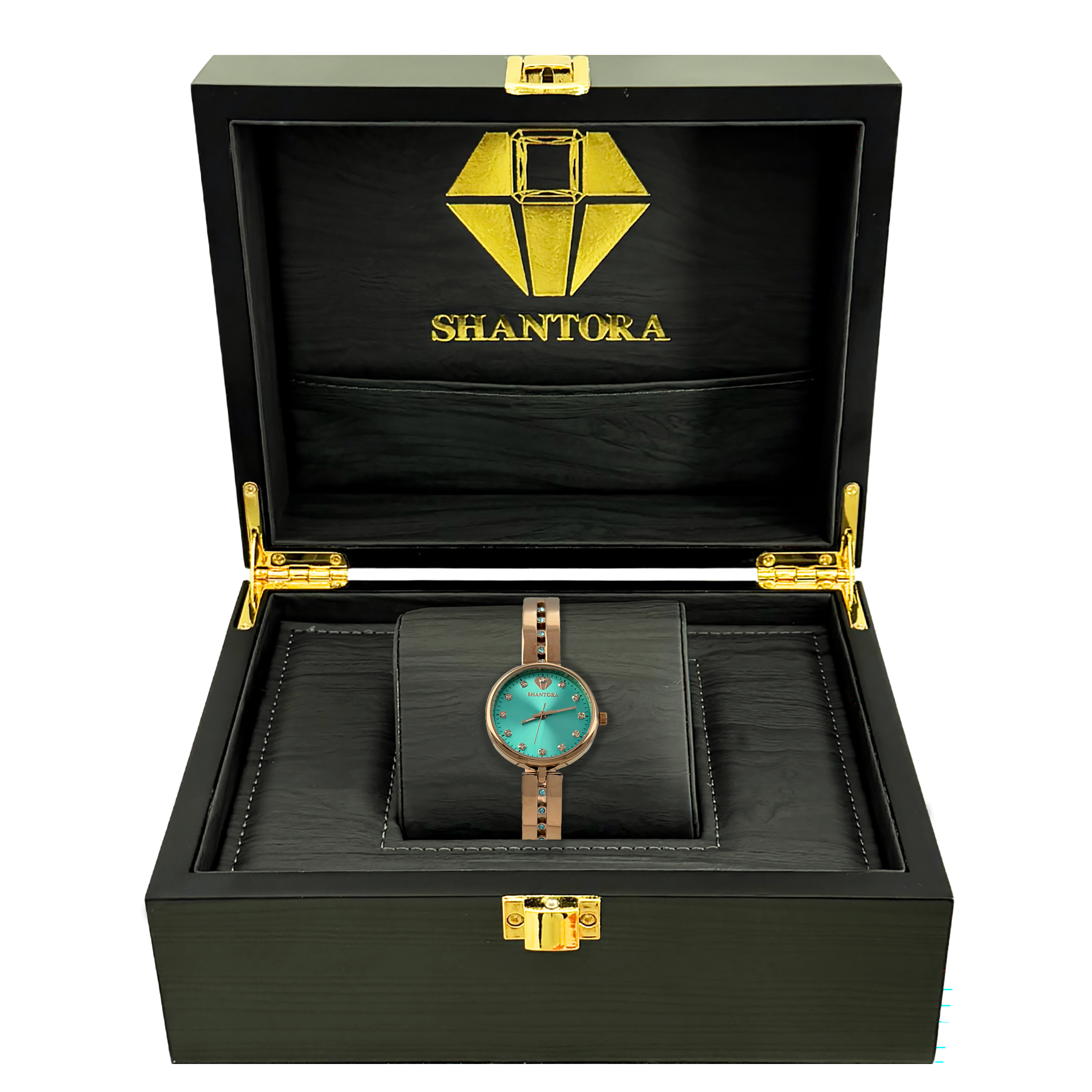 Shantora Teal Whisper | Teal Stone & Rose Gold Band