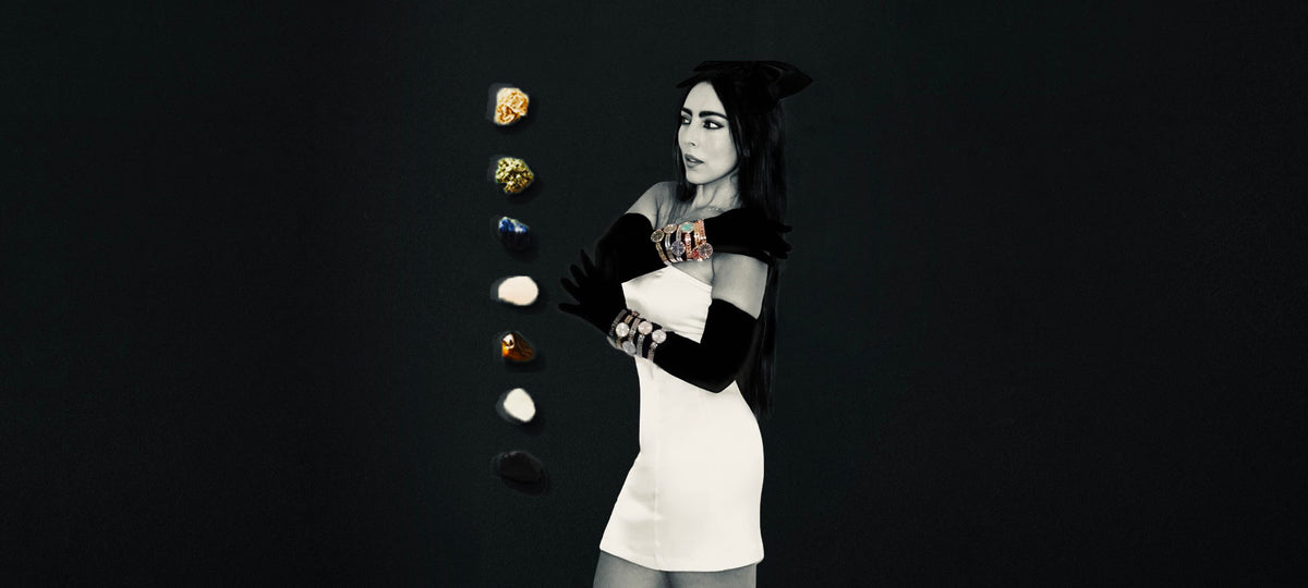 SHANTORA founder wearing a white dress and styling colorful SHANTORA watches