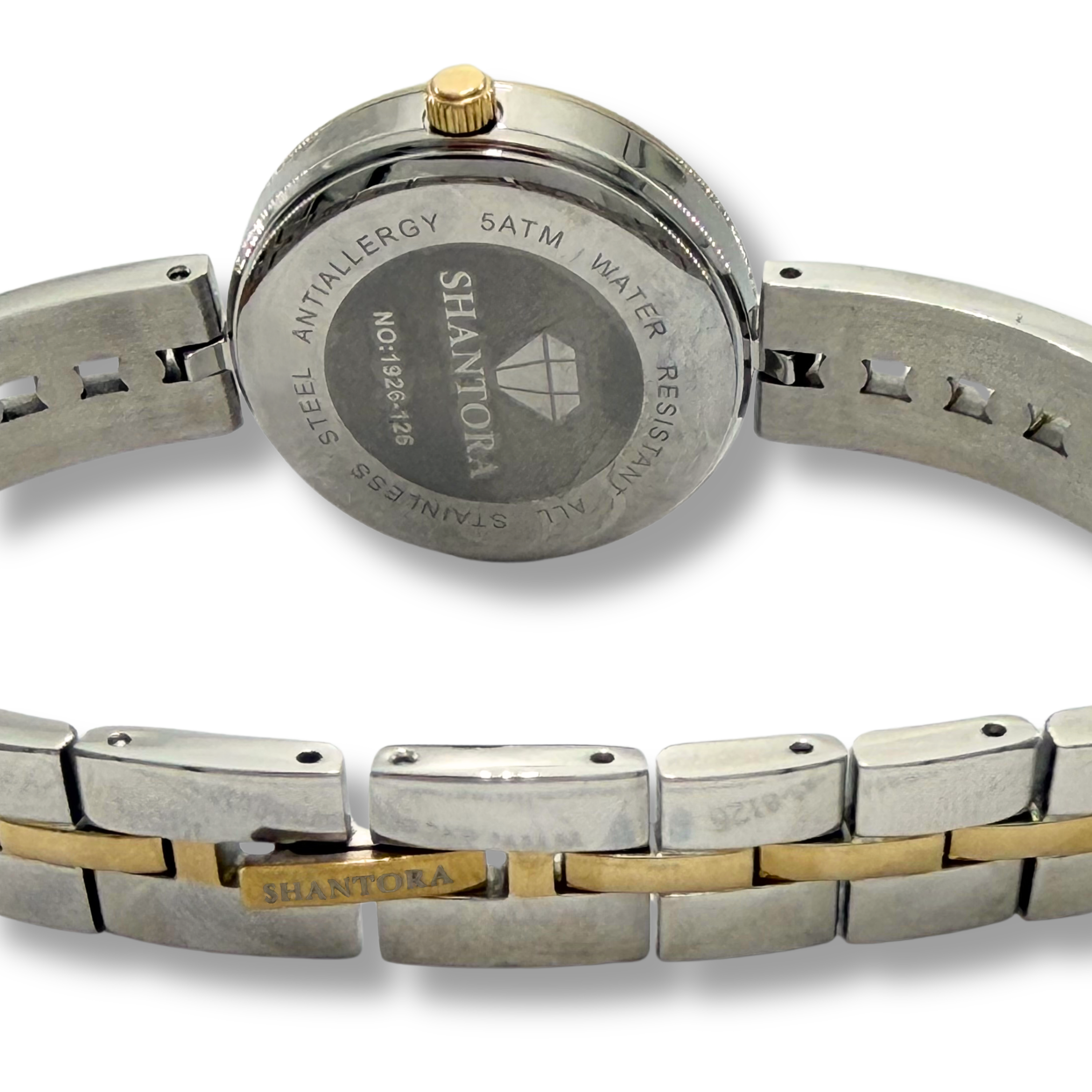 Shantora Ivory Halo | Clear Stone & Dual-Tone Silver–Gold Band