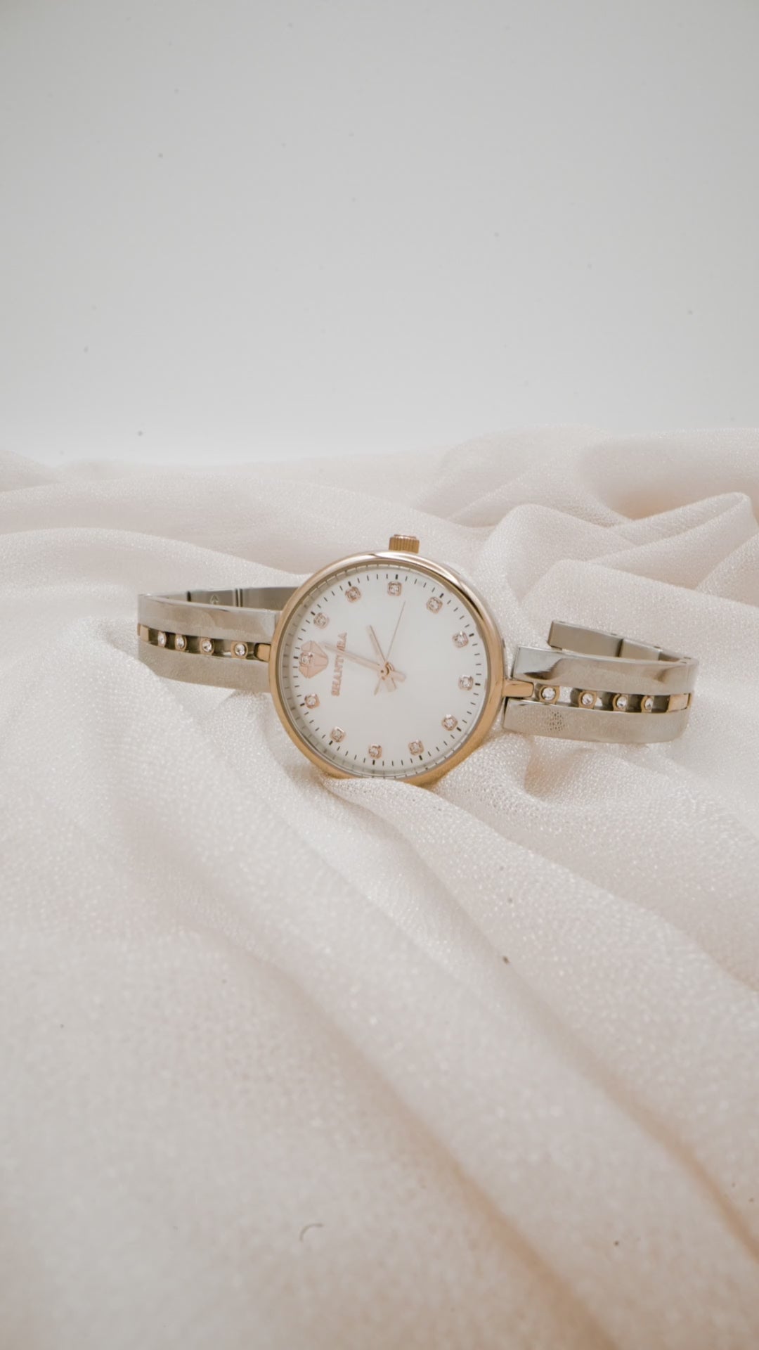 Shantora Blush Aura | Clear Stone & Dual Tone Silver and Rose Gold Band