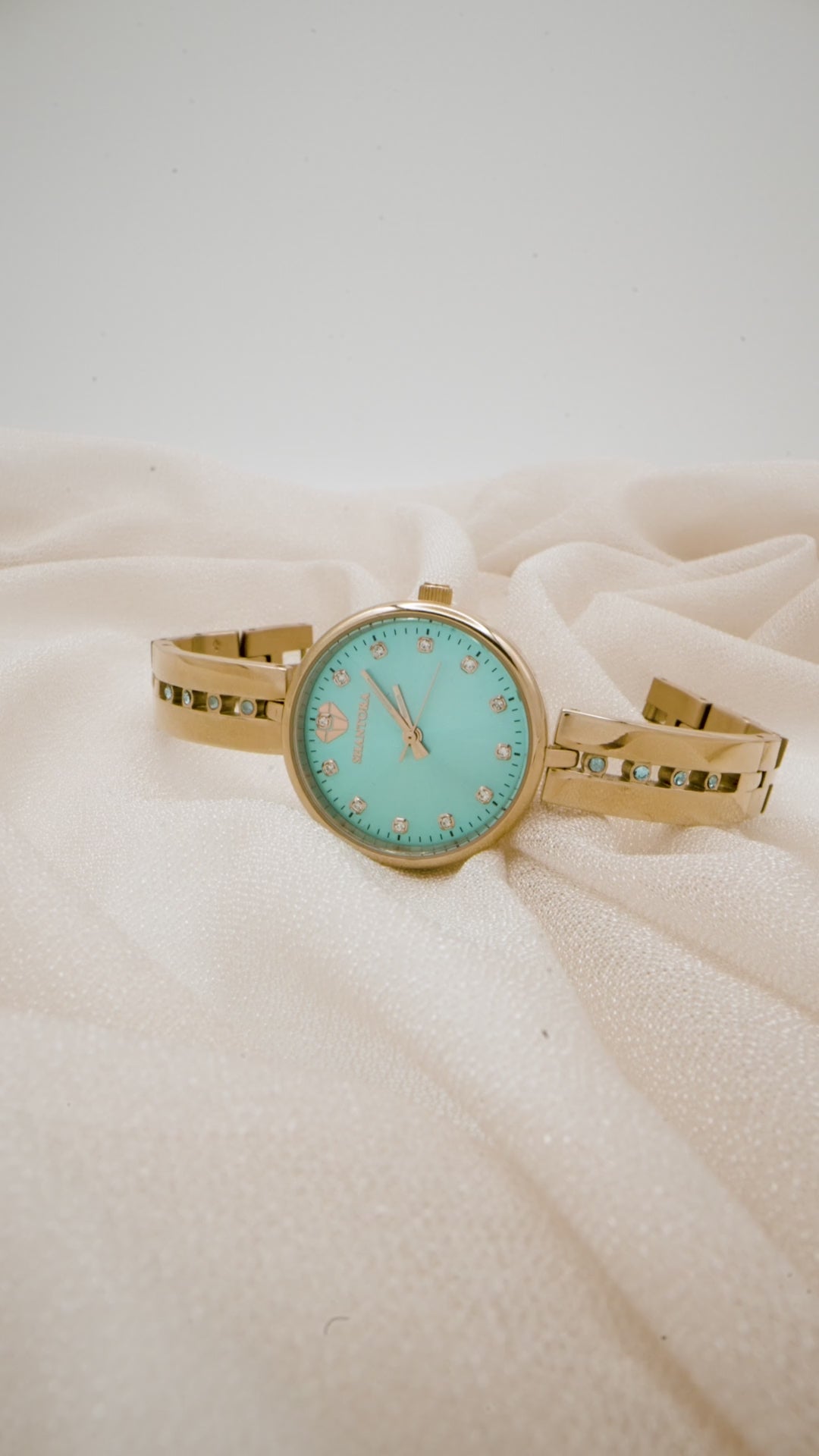 Shantora Teal Whisper | Teal Stone & Rose Gold Band